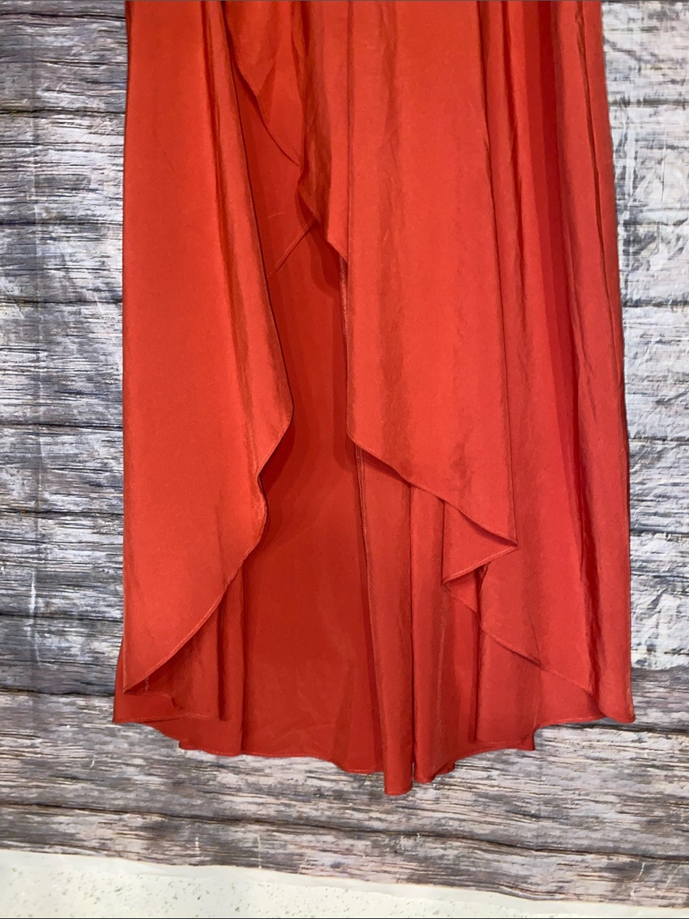 HALARA High-Low Ruffle Skirt in Rust - Picture 5 of 10